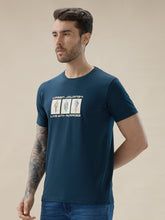 Men's Chest Rubberized Graphic Print Round Neck Half Sleeve Regular Fit T-Shirt